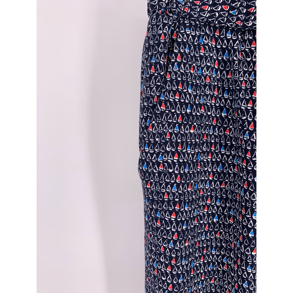 TALBOTS Sailboat Print Elastic Cuff Pants Nautical Sailing Boat Novelty 10 - Picture 6 of 10